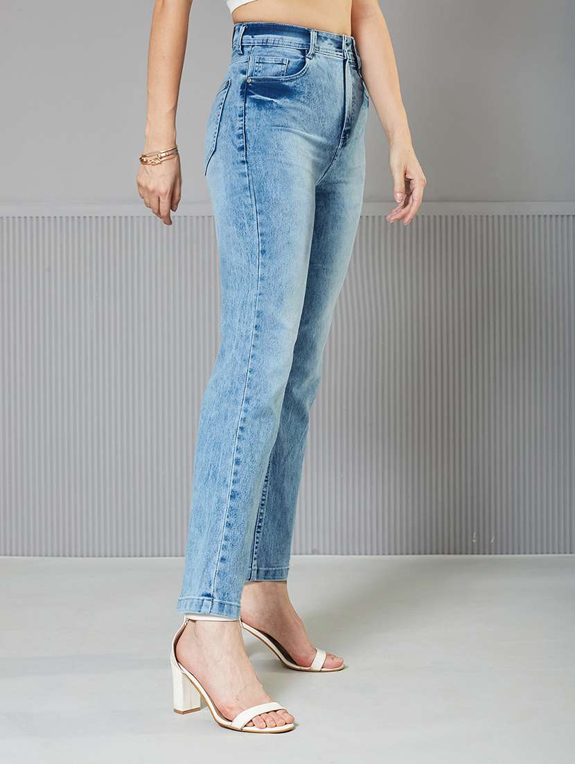 women solid high rise bootcut jeans - 22362428 -  Standard Image - 1