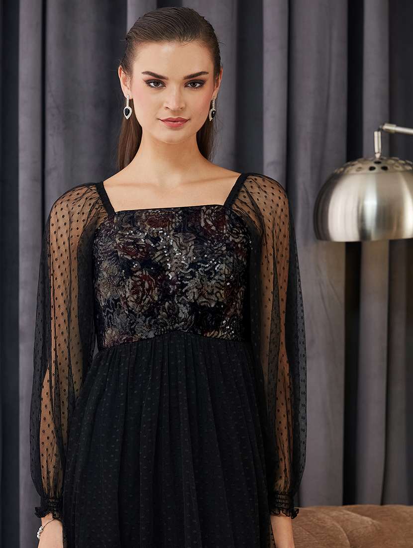 women self designed long sleeve tiered dress - 22362446 -  Standard Image - 4