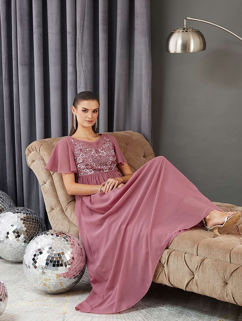 women embellished flared sleeve fit & flared dress - 22362449 -  Standard Image - 4