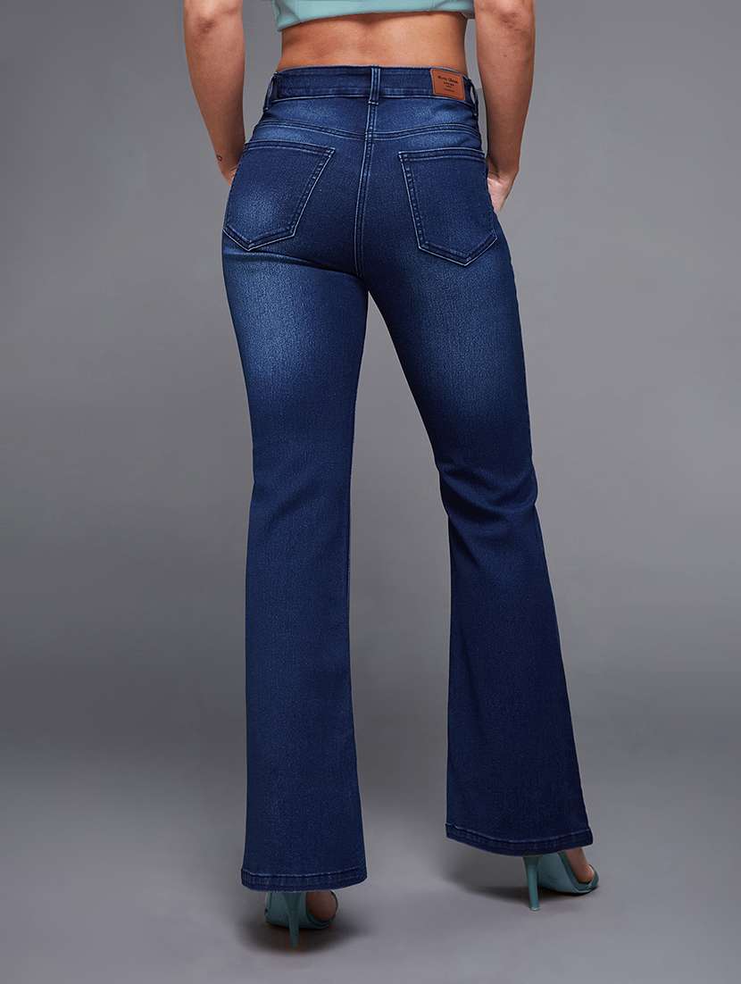 women solid high rise bootcut jeans - 22362452 -  Standard Image - 4