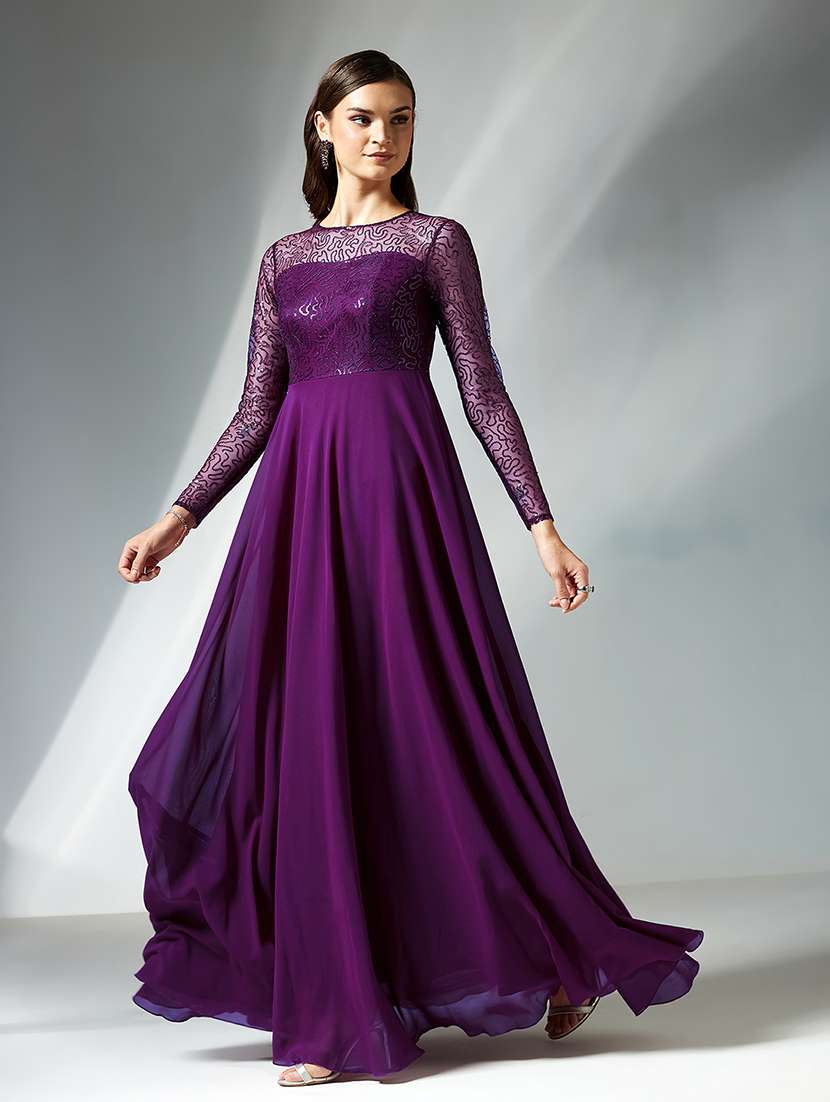 women sequined long sleeve fit & flared dress