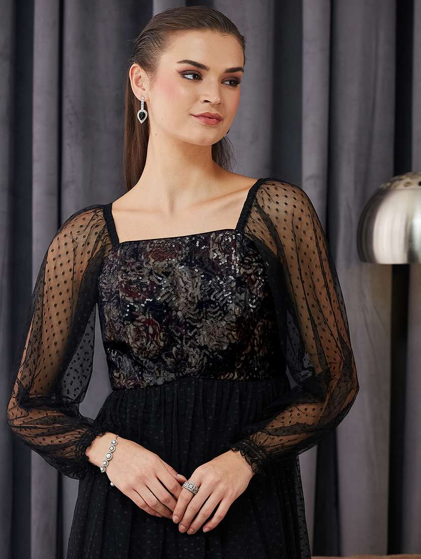 women self designed long sleeve tiered dress - 22362462 -  Standard Image - 4