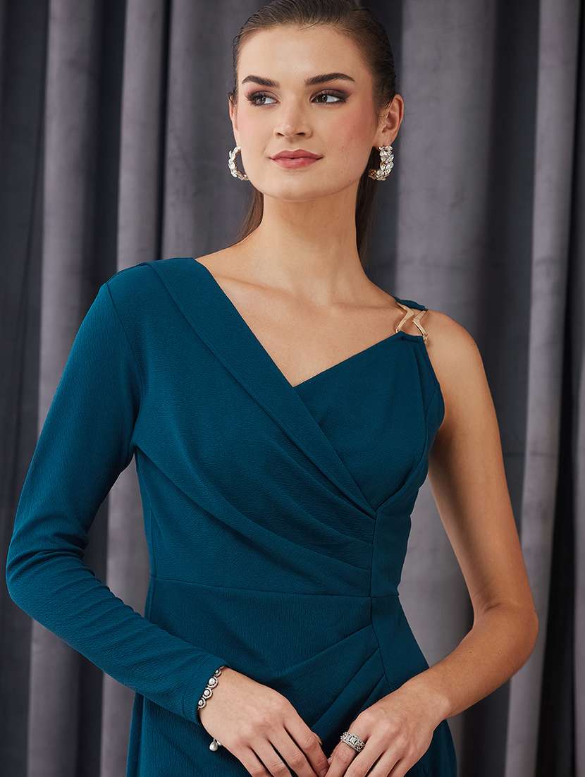 women solid single shoulder bodycon dress - 22362495 -  Standard Image - 4