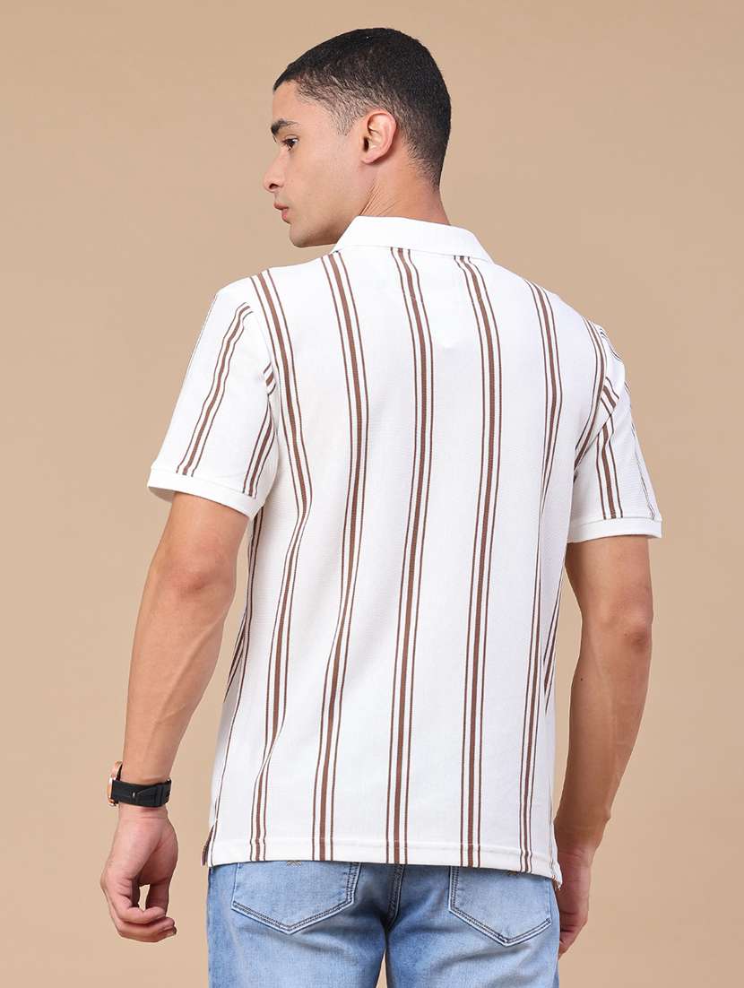 men striped short sleeve regular fit polo t-shirt - 22362859 -  Standard Image - 4