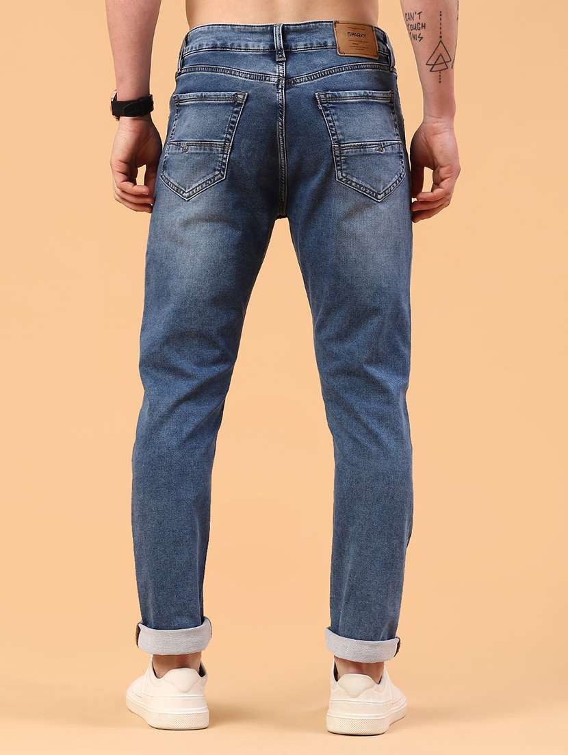 men washed mid rise full length slim fit jeans - 22362862 -  Standard Image - 4