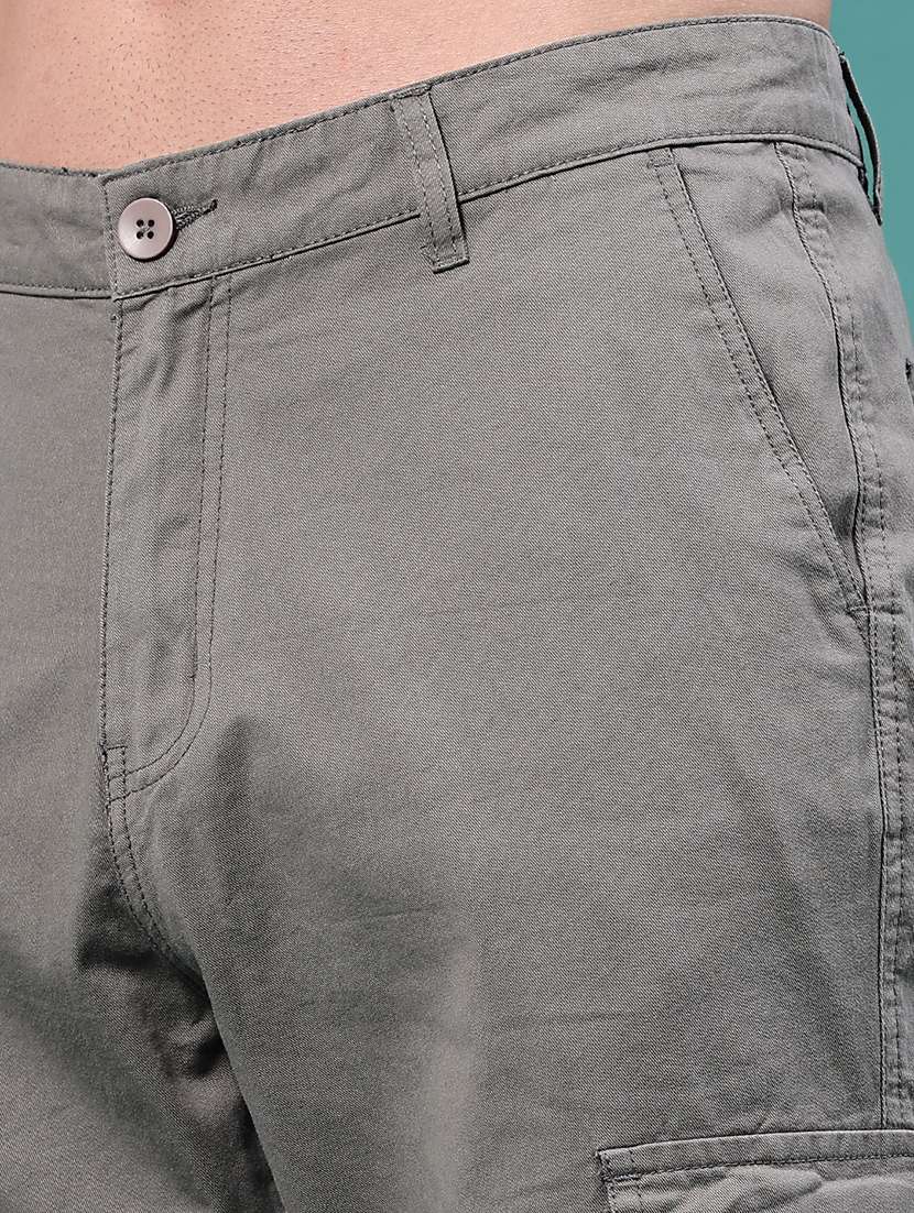 Men Solid Mid Rise Regular Fit Cargo - 22362973 -  Standard Image - 1