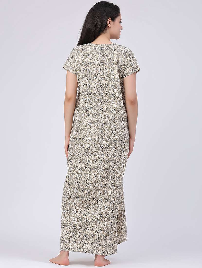 women printed short sleeves nighty - 22363118 -  Standard Image - 4