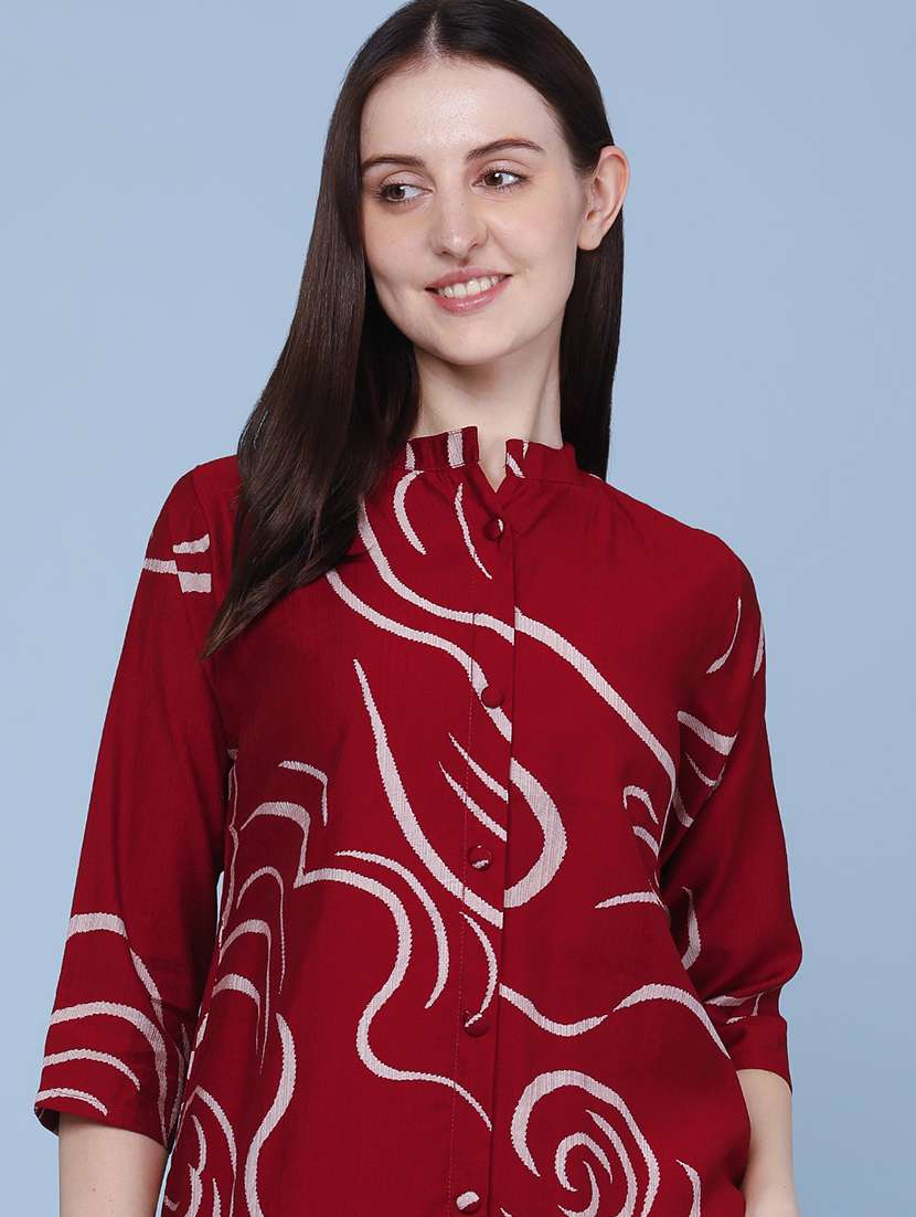 women printed three quarter sleeves tiered dress - 22363136 -  Standard Image - 1