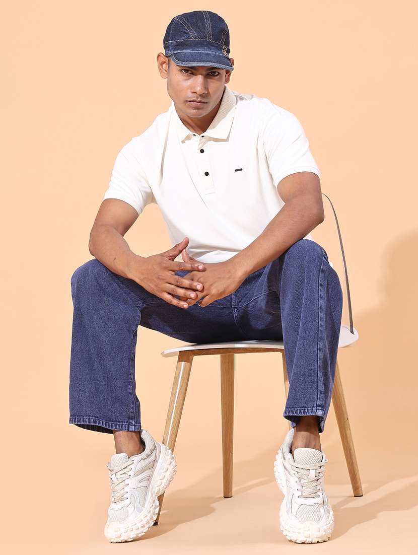 men plain mid rise full length straight jeans - 22363177 -  Standard Image - 4