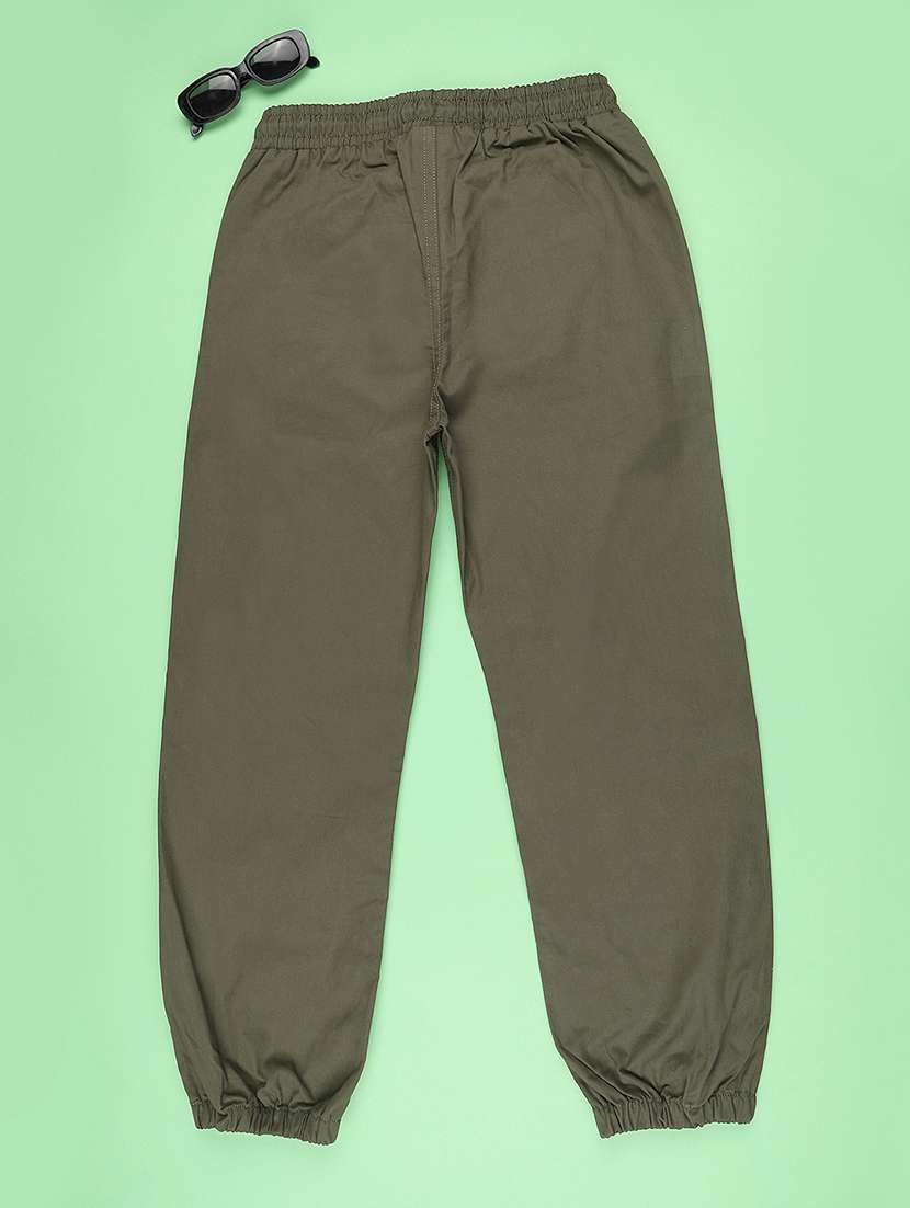 girls solid mid rise jogger - 22363187 -  Standard Image - 1