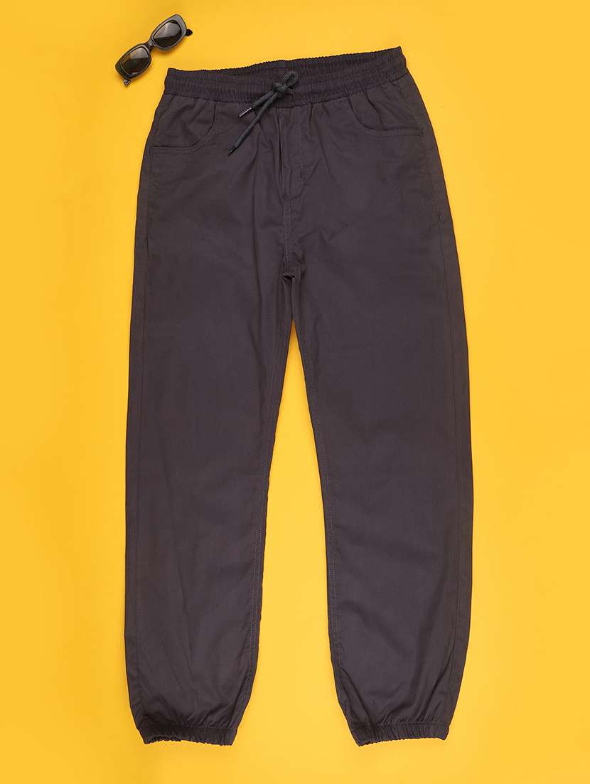 girls solid mid rise jogger - 22363188 -  Standard Image - 1