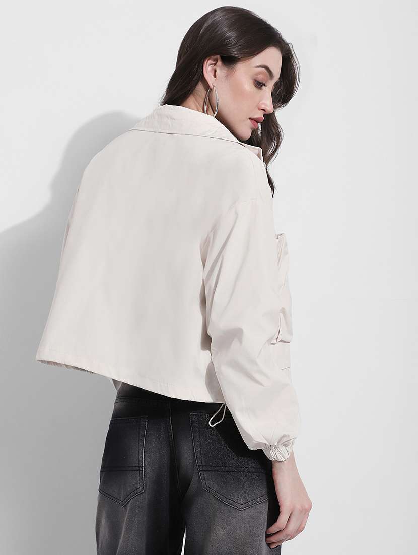 women solid long sleeve biker jacket - 22363312 -  Standard Image - 4