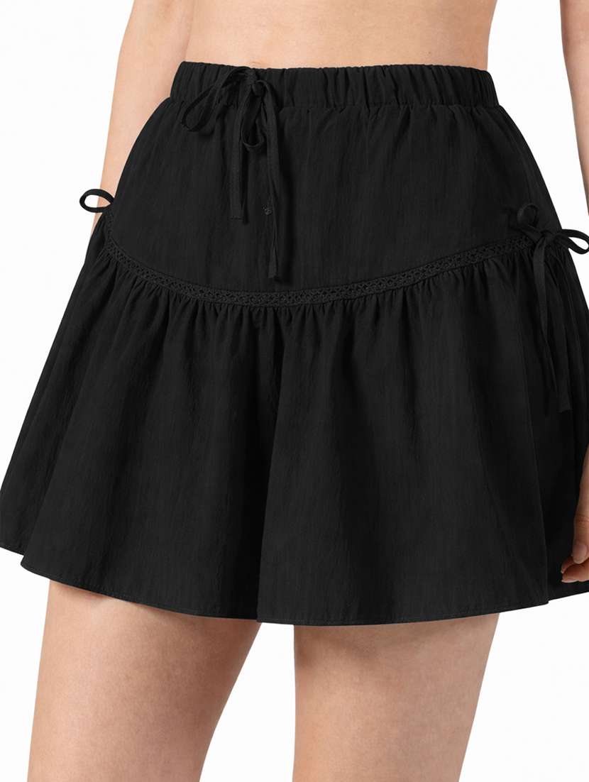 women solid mid rise tiered mini skirt - 22363315 -  Standard Image - 4
