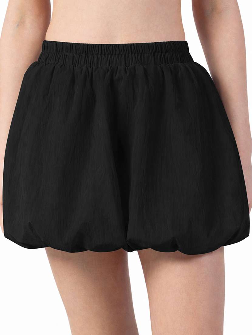 women solid mid rise ballon mini skirt - 22363317 -  Standard Image - 4