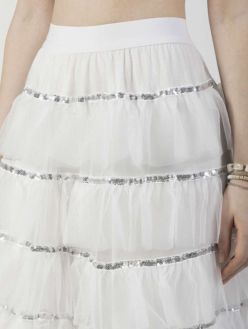 women solid mid rise ruffle maxi skirt - 22363318 -  Standard Image - 4