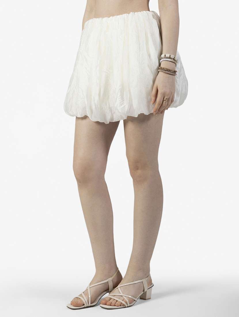 women solid mid rise ballon mini skirt - 22363327 -  Standard Image - 1