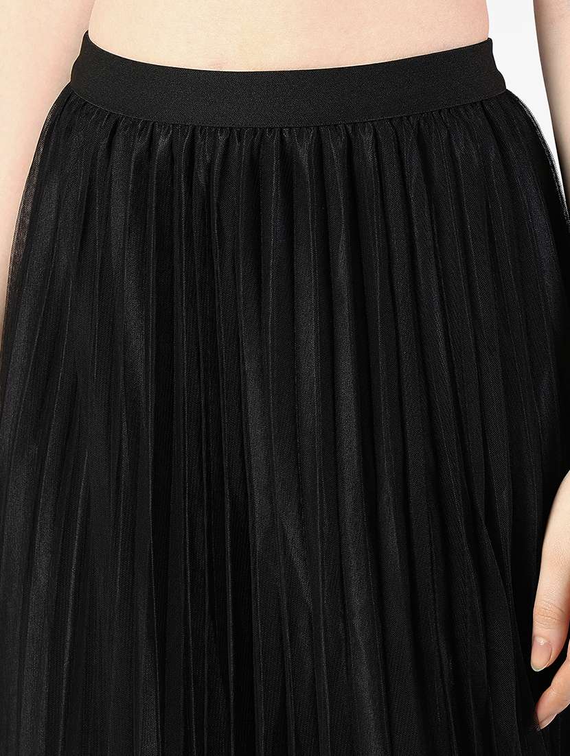 women solid mid rise pleated skirt - 22363334 -  Standard Image - 4