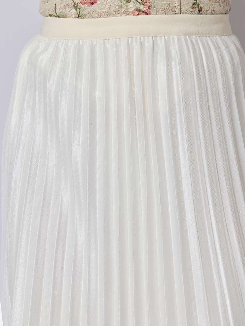women solid mid rise pleated tiered skirt - 22363338 -  Standard Image - 4