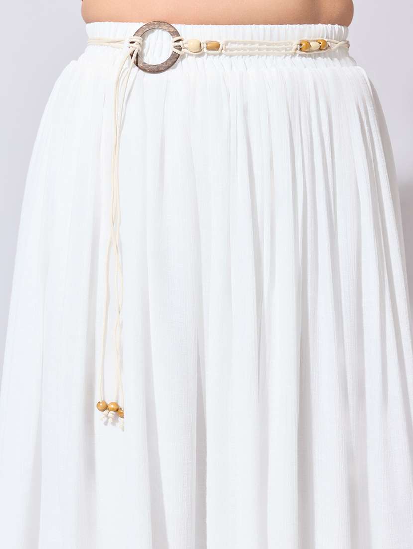 women solid high rise flared skirt - 22363342 -  Standard Image - 4