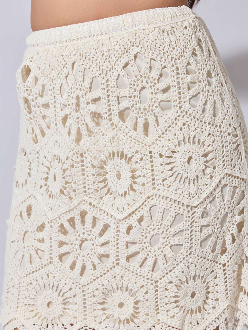 women self designed high rise crochet skirt - 22363347 -  Standard Image - 4