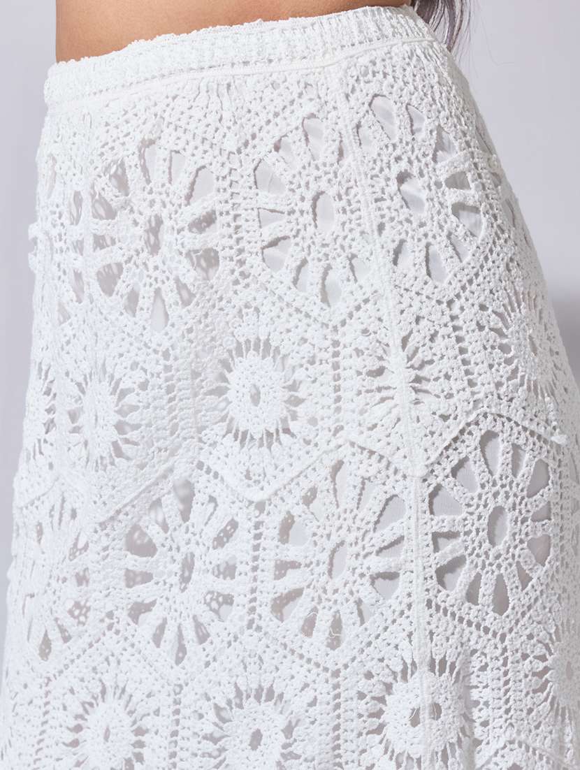 women self designed high rise crochet skirt - 22363348 -  Standard Image - 4