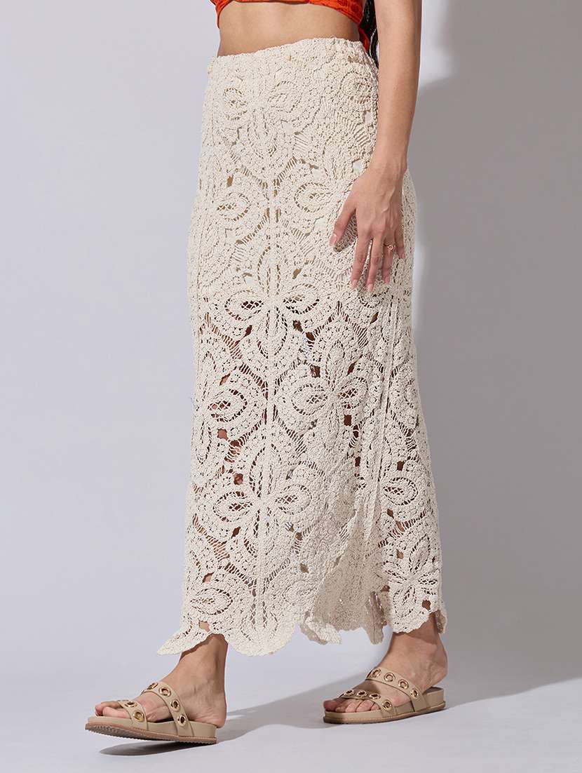 women self designed high rise crochet skirt - 22363349 -  Standard Image - 1