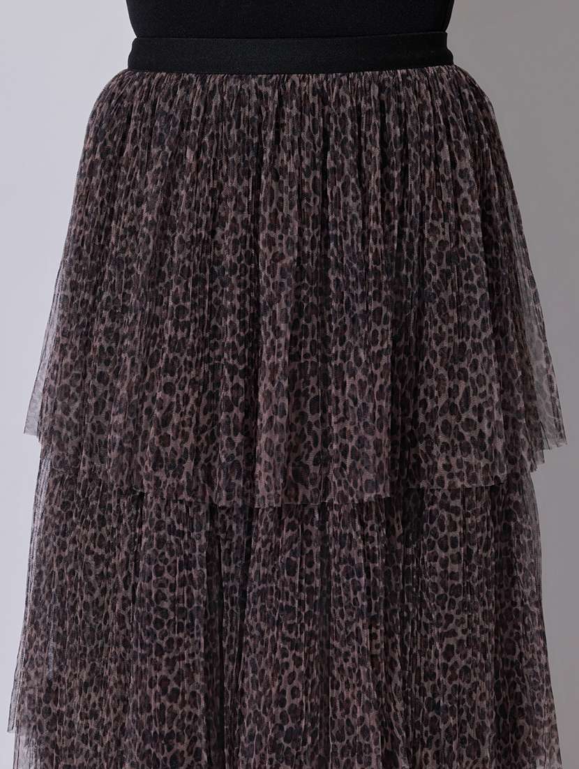 women animal print high rise layered skirt - 22363360 -  Standard Image - 4