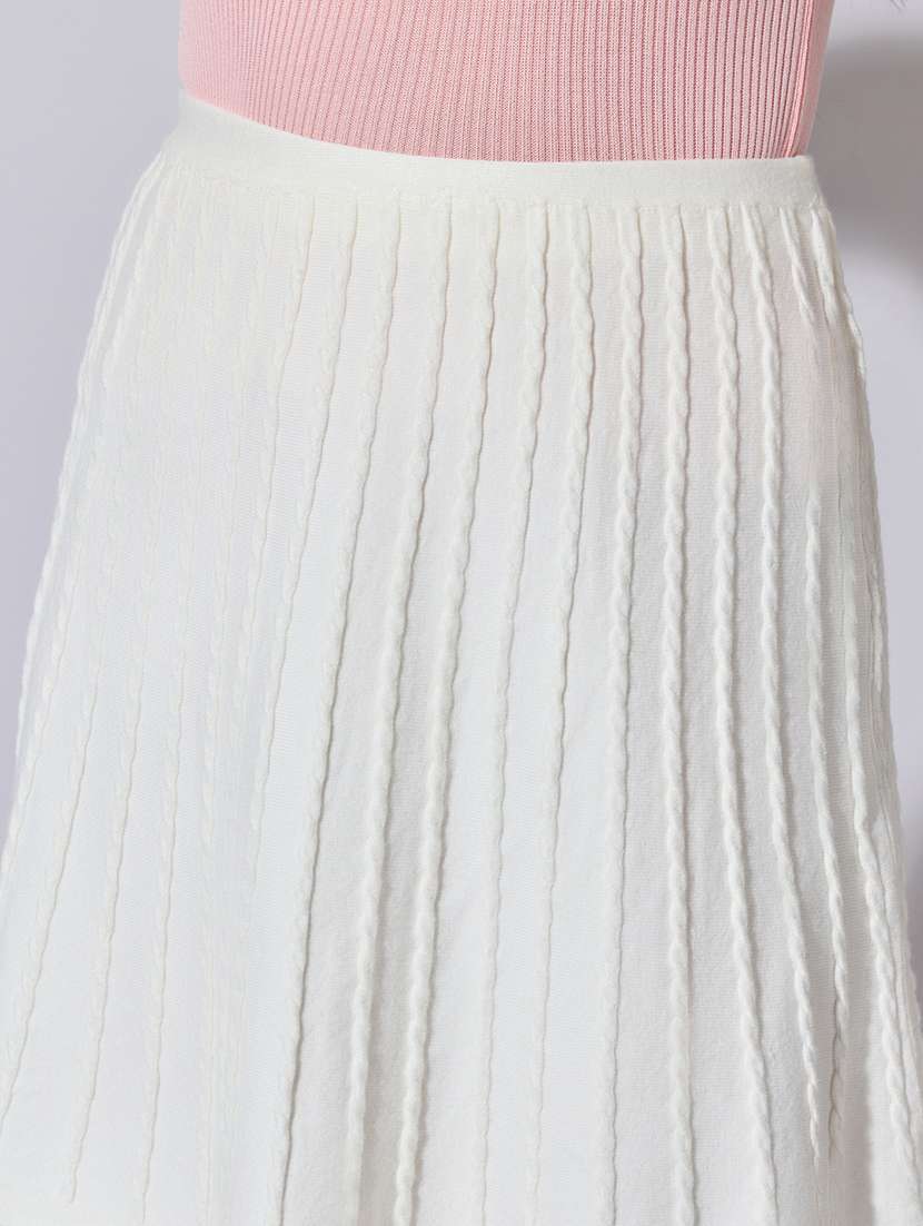 women solid high rise a-line skirt - 22363363 -  Standard Image - 4