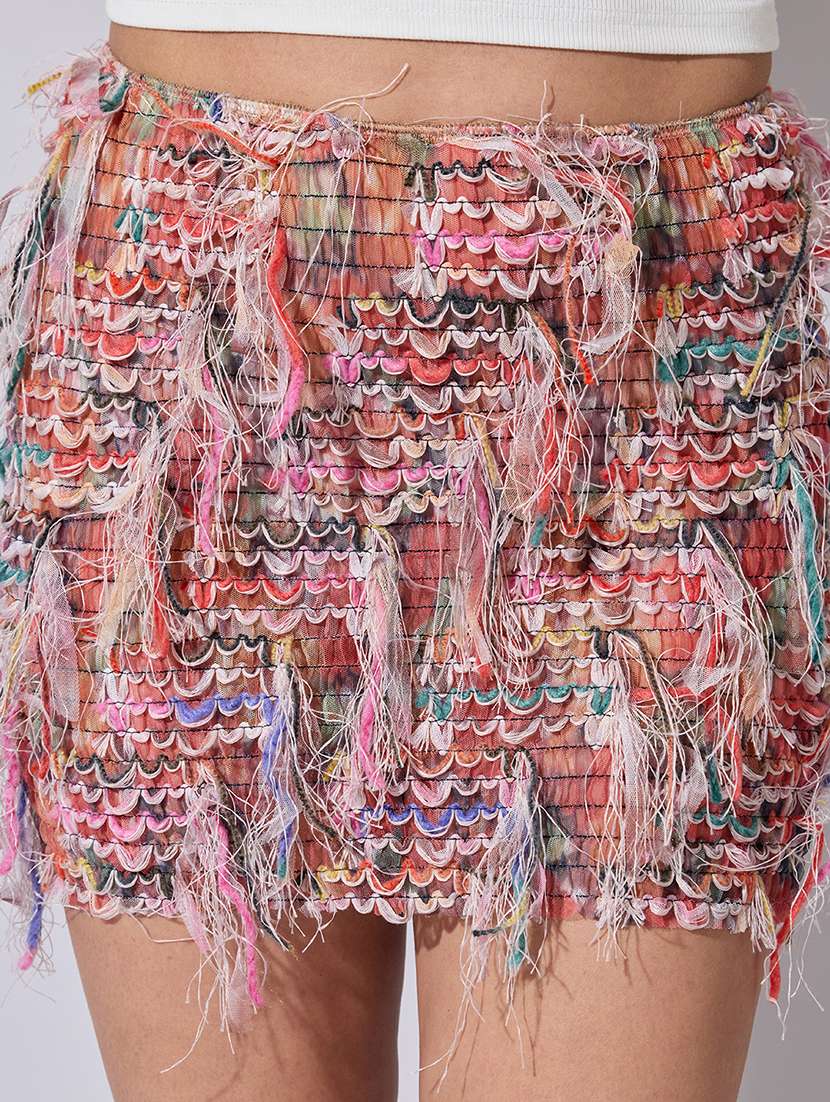 self design mini skirt casual wear - 22363364 -  Standard Image - 4