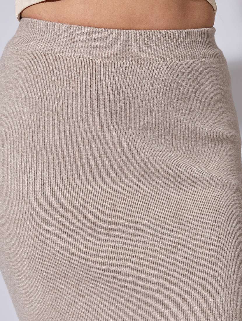 women solid high rise bodycon skirt - 22363369 -  Standard Image - 4