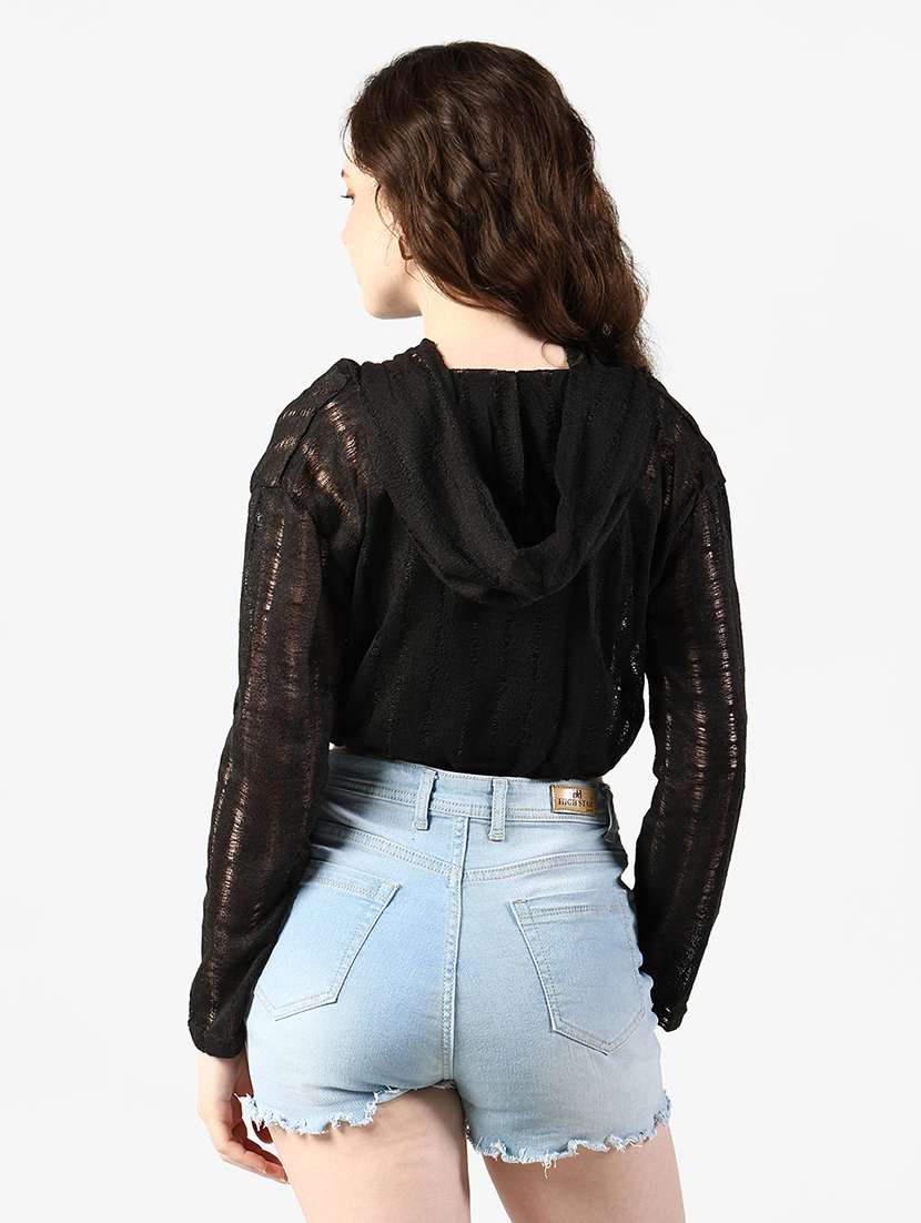 women self designed long sleeve crop top with slip - 22363382 -  Standard Image - 4