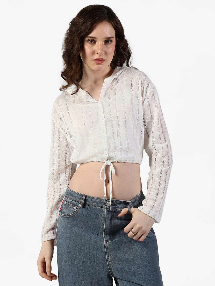 women self designed long sleeve top with slip - 22363383 -  Standard Image - 1