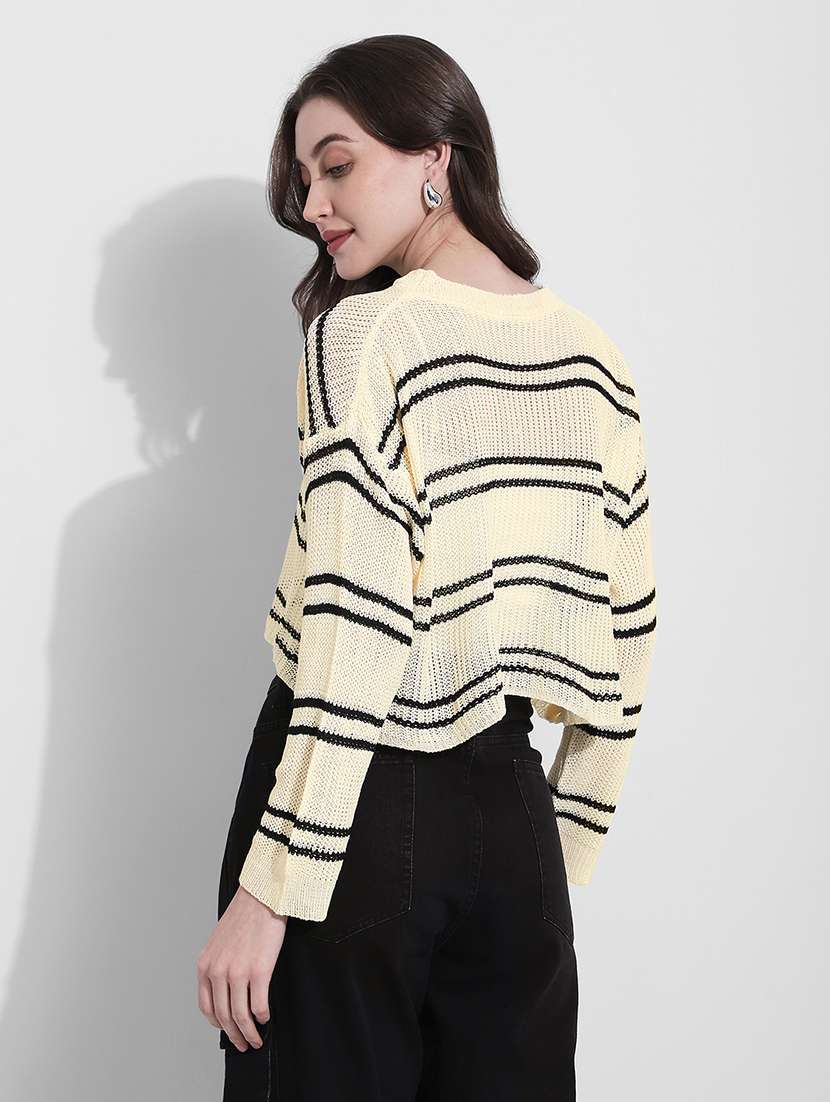 women striped long sleeve top with slip - 22363409 -  Standard Image - 4