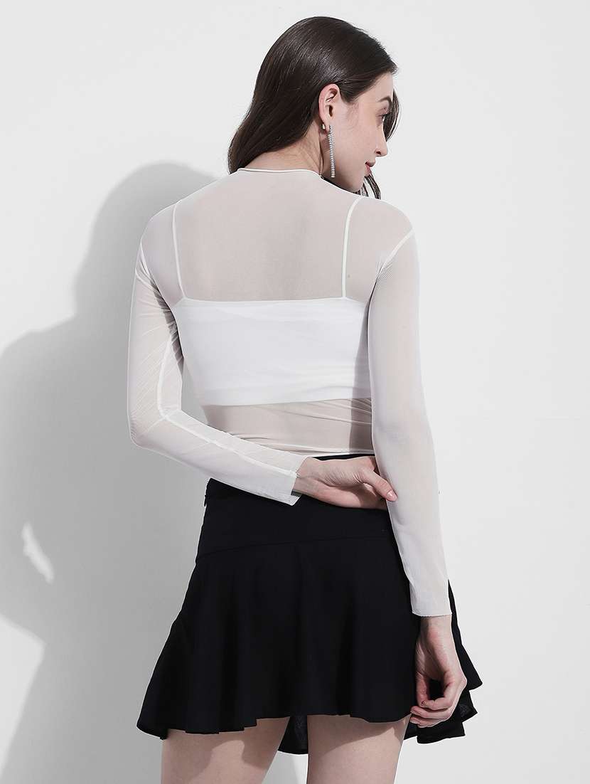 women embellished long sleeve sheer top - 22363414 -  Standard Image - 4