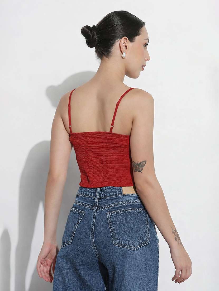 women self designed shoulder strap crop top - 22363492 -  Standard Image - 4
