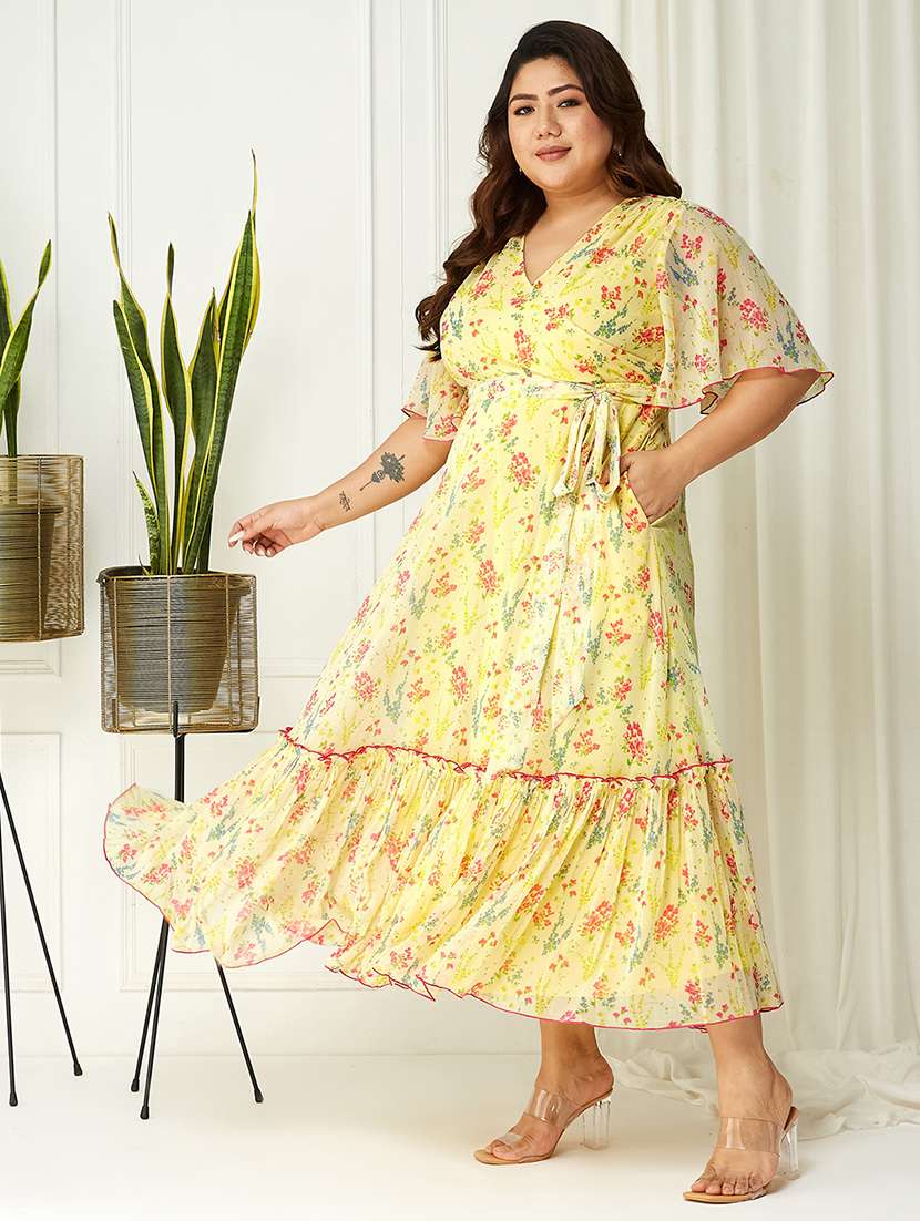 women plus size floral print tiered dress - 22363555 -  Standard Image - 1