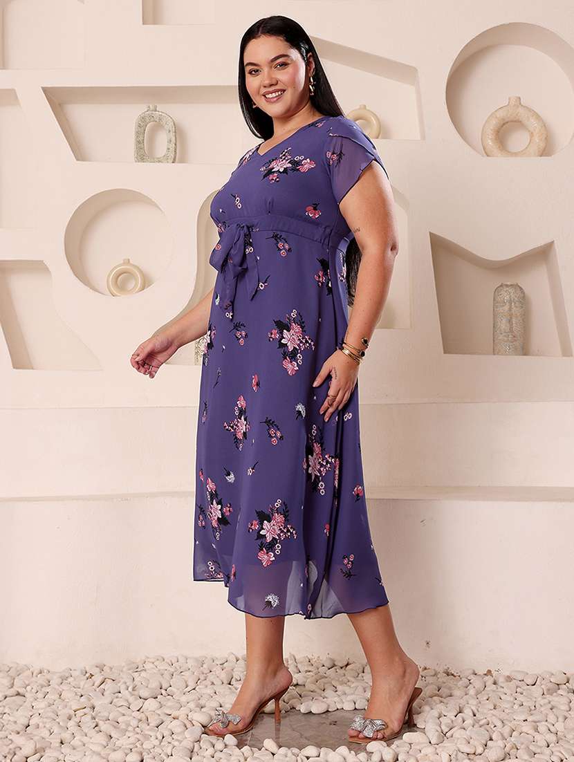 women plus size floral print a-line dress - 22363565 -  Standard Image - 1