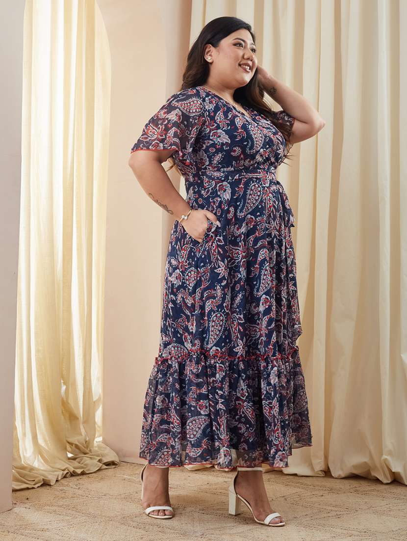 women plus size printed tiered dress - 22363581 -  Standard Image - 1