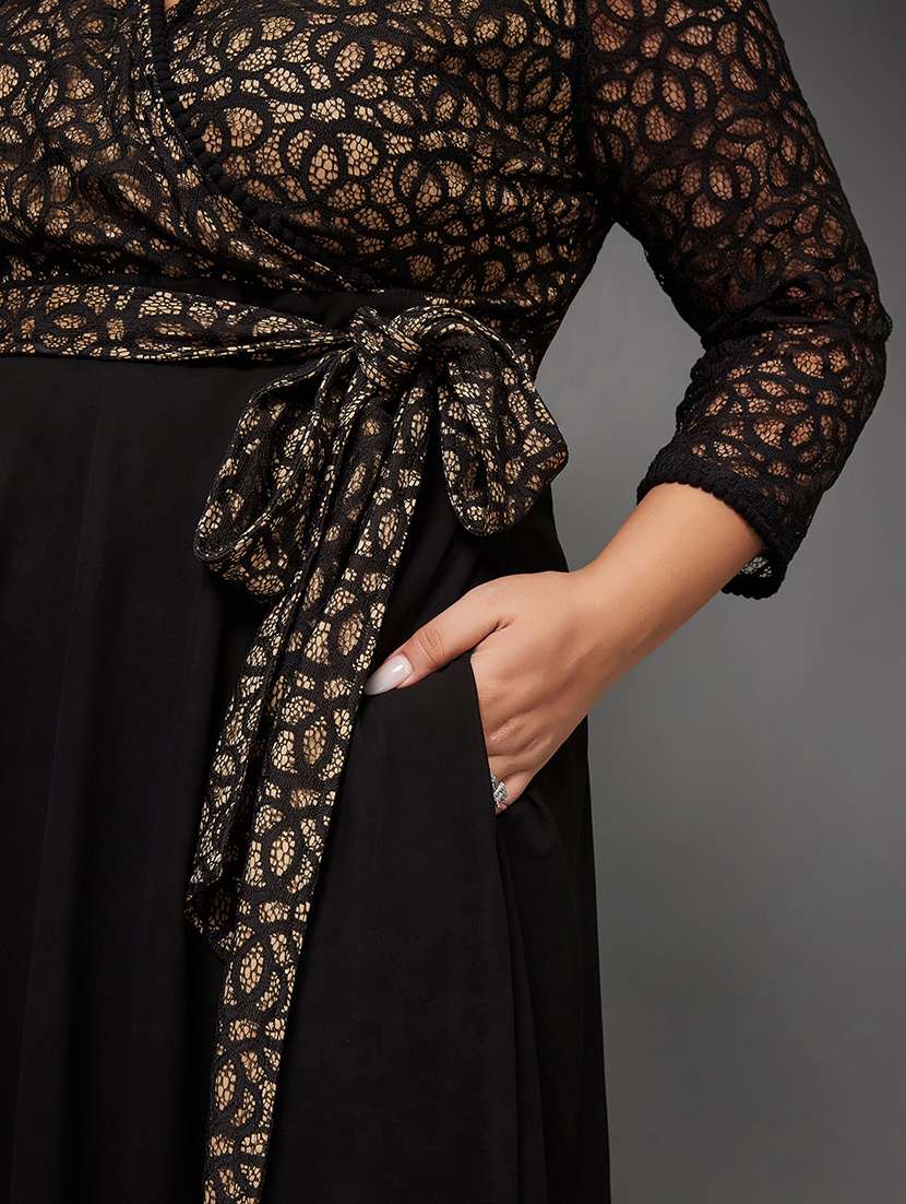 women plus size self designed lace dress - 22363582 -  Standard Image - 4