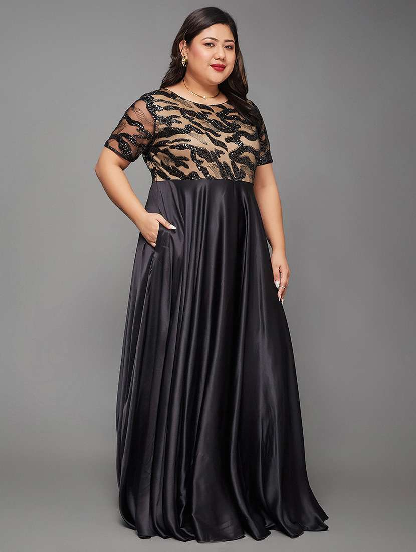 women plus size sequined short sleeve dress - 22363591 -  Standard Image - 1