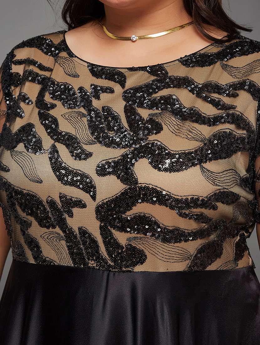 women plus size sequined short sleeve dress - 22363591 -  Standard Image - 4