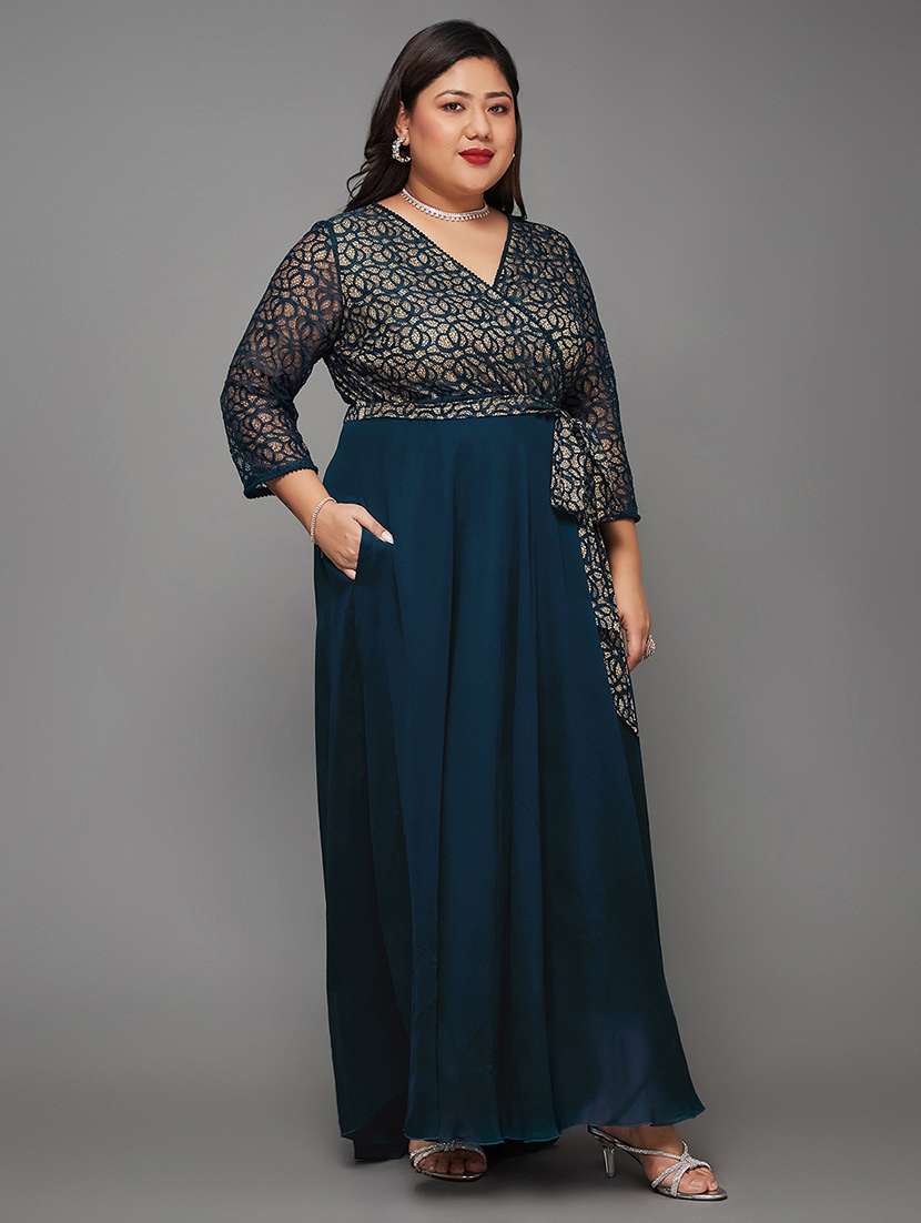 women plus size self designed lace dress - 22363614 -  Standard Image - 1
