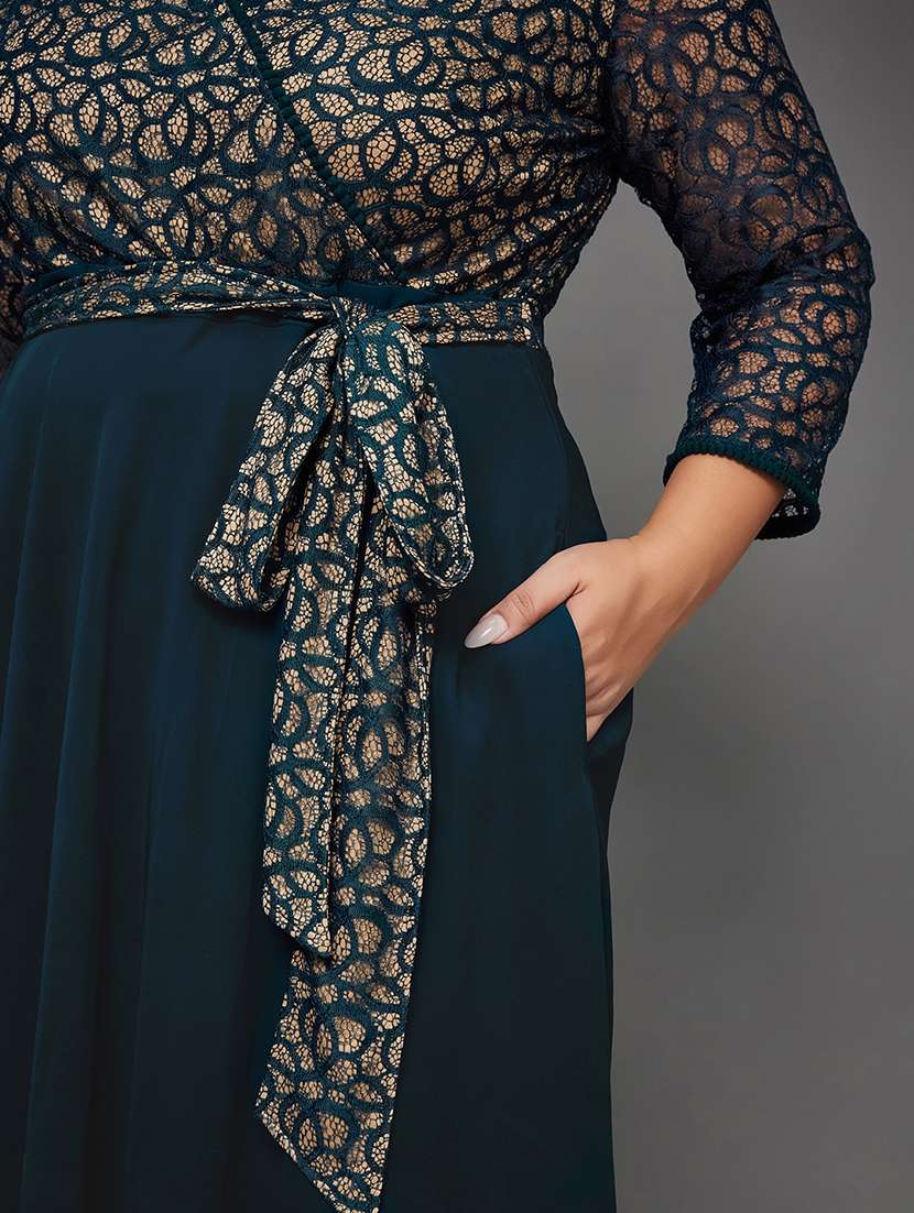 women plus size self designed lace dress - 22363614 -  Standard Image - 4