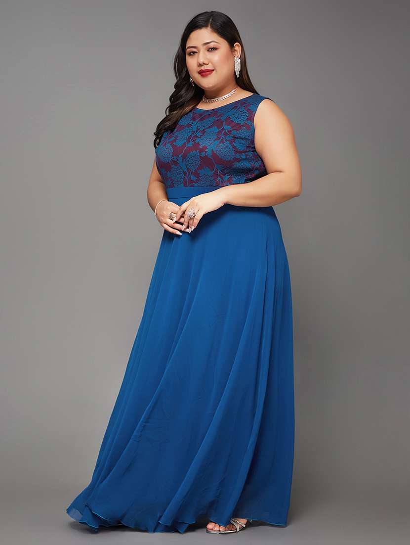 women plus size self designed lace dress - 22363618 -  Standard Image - 1