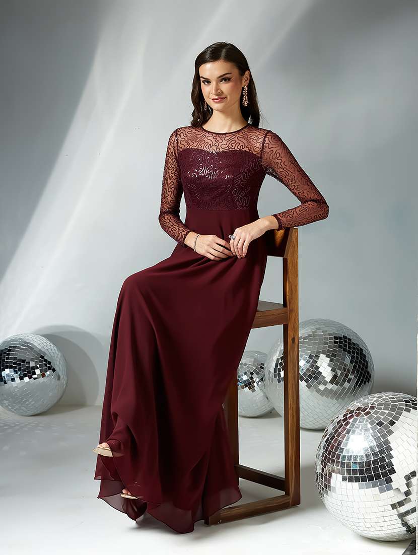 Women Embellished Long Sleeve Fit & Flare Dress - 22363623 -  Standard Image - 4