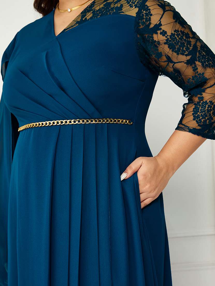 women plus size self designed lace dress - 22363639 -  Standard Image - 4