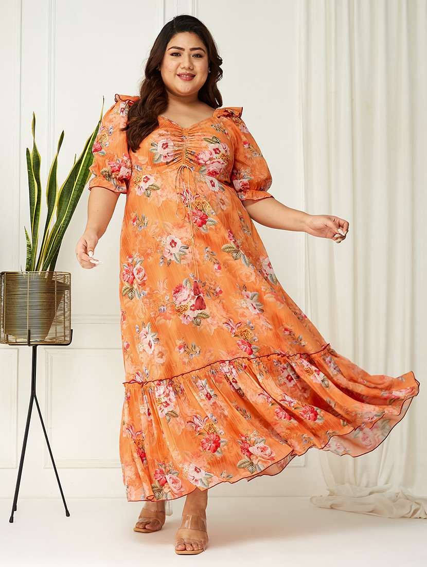 women plus size printed tiered dress - 22363650 -  Standard Image - 1