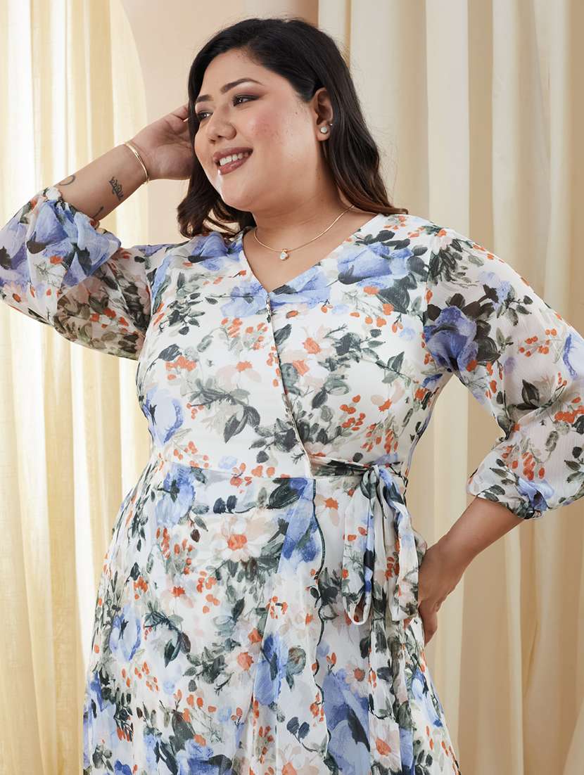 women plus size floral printed wrap dress - 22363670 -  Standard Image - 4