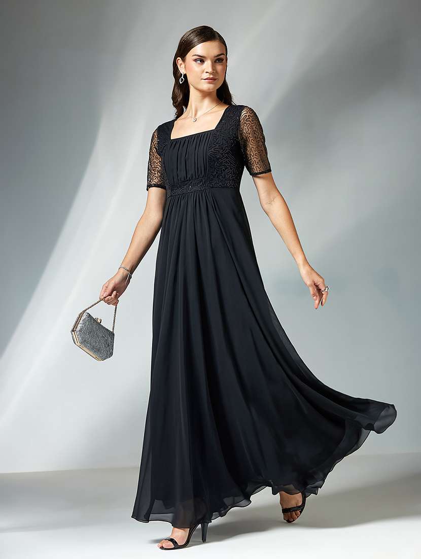 women embellished fit and flared dress