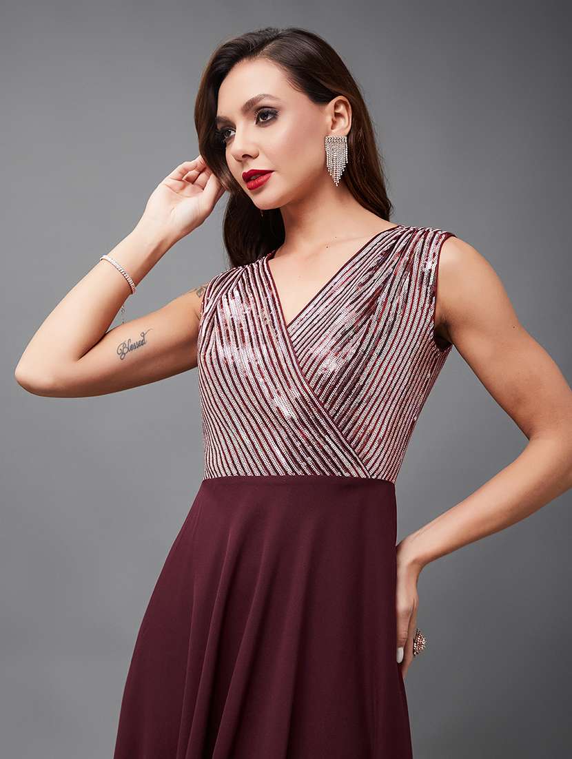 women sequined sleeveless fit & flare dress - 22363677 -  Standard Image - 1